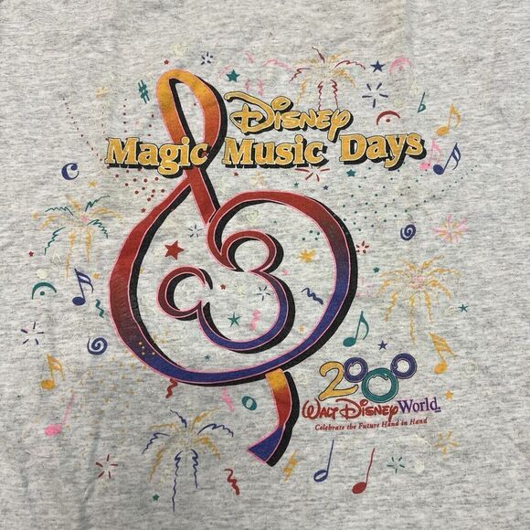 VINTAGE 90s Disney Magic Music Days Shirt Size Extra Large XL Gray Mickey Mouse - Picture 6 of 6